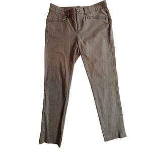 Lauren Ralph Lauren Houndstooth Pants Women 4 Brown Slim Straight Dress Trousers